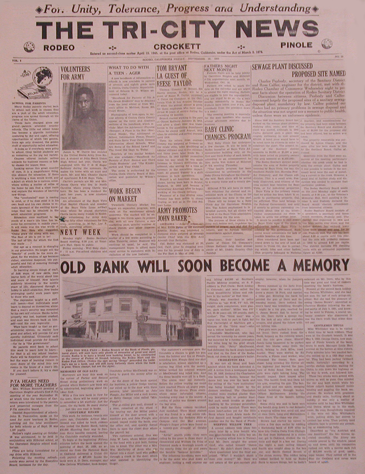 Click Below to See Zoomed Bank Robbery Article